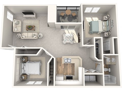 Keelers Corner Pine A 3D Floor Plan